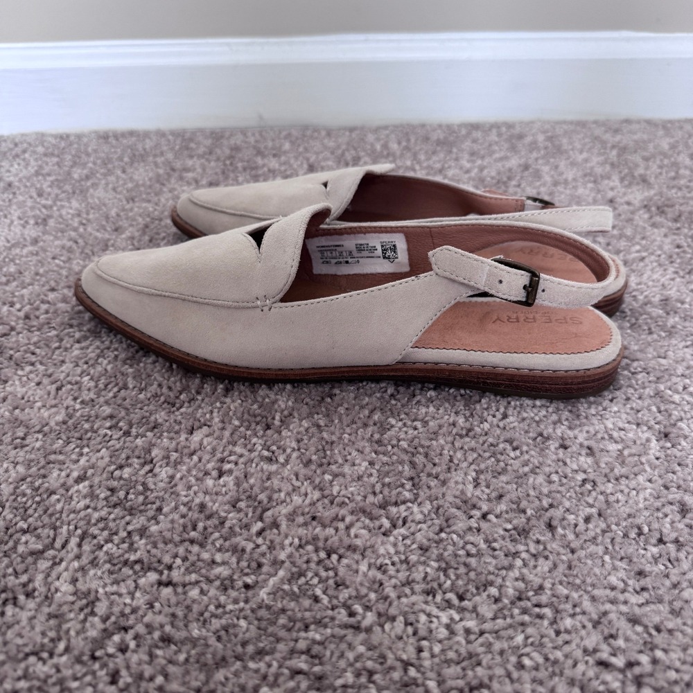 Sperry Top-Sider Womens STS84756 Beige Suede Pointed Toe Slingback Flats 9.5 - Picture 2 of 4